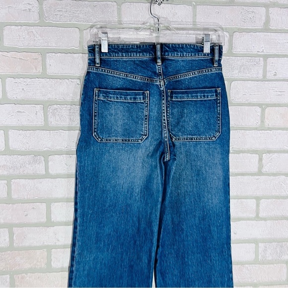 Vince High Waist Blue Crop Wide Trouser Jeans Size 28 - Picture 6 of 9
